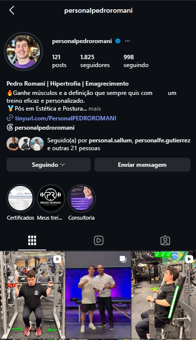 Instagram de Pedro Romani